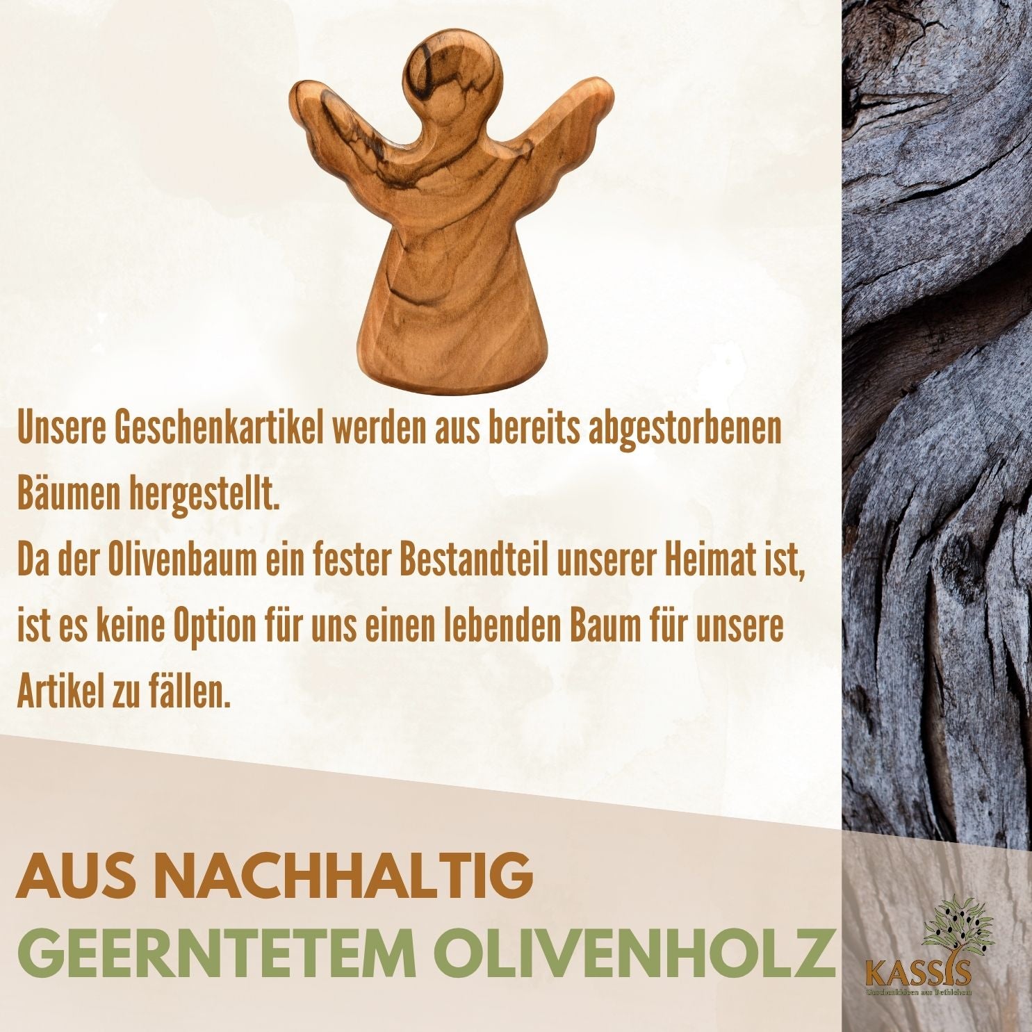 Personalisierter Schutzengel Schlüsselanhänger aus Olivenholz mit Gravur | Handschmeichler Glücksbringer Geschenk Taufe, Kommunion