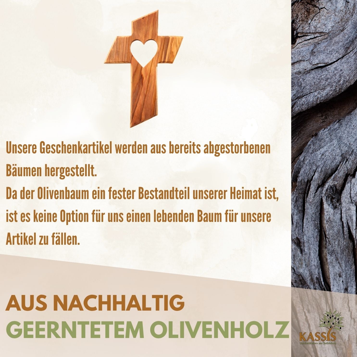 Personalisiertes Kreuz mit Herz aus Olivenholz mit Gravur | Taufkreuz Geschenk Taufe, Kommunion, Firmung