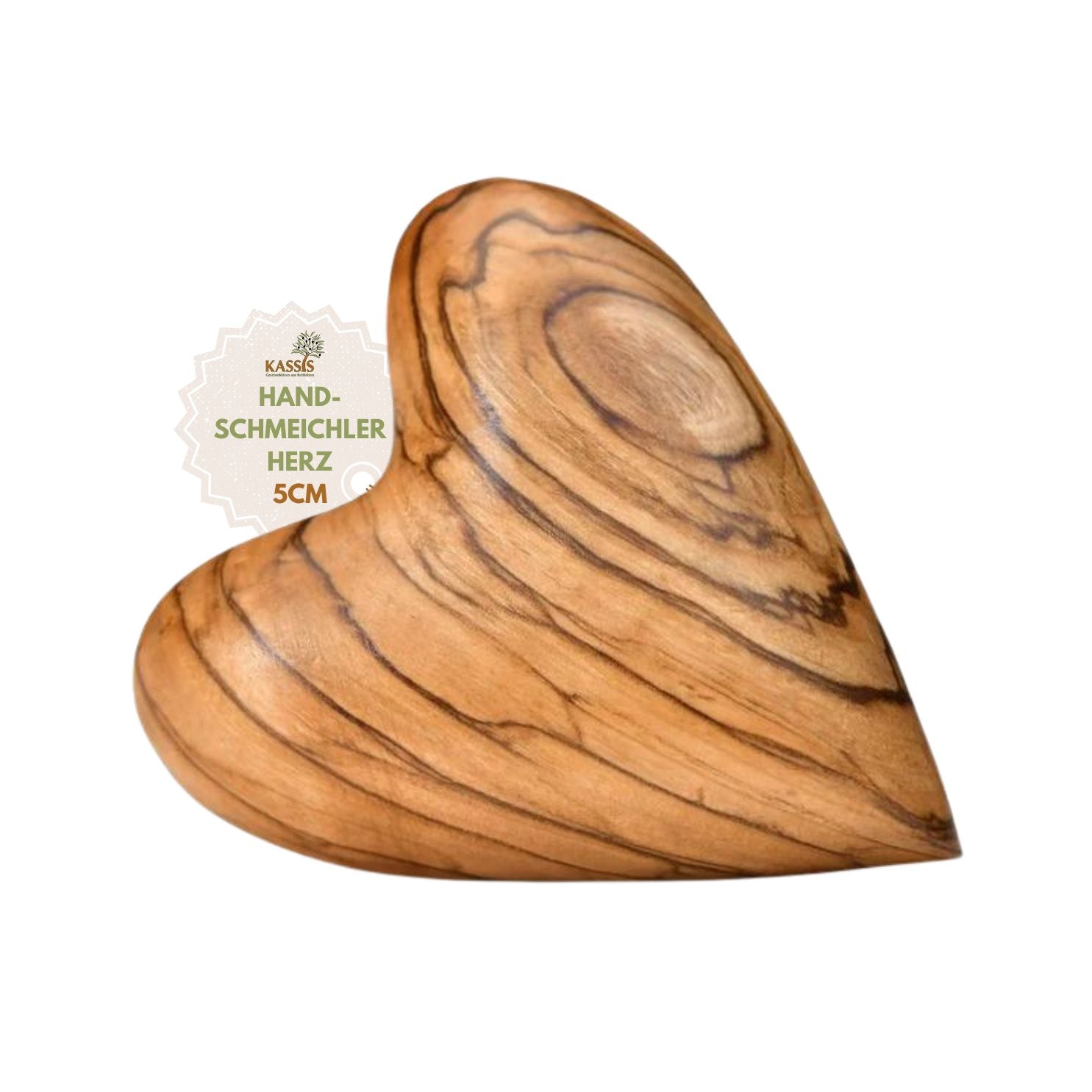 Olivenholz Herz Handschmeichler | Glücksbringer Geschenk Hochzeit, Valentinstag, Geburtstag