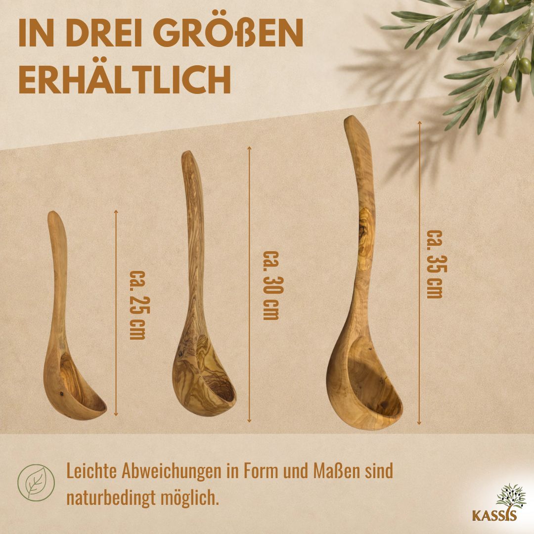Schöpfkelle aus Olivenholz | Suppenkelle & Servierkelle