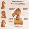 Handgeschnitzter Pferdekopf aus Olivenholz (klein) – Exklusive Holzskulptur aus Bethlehem (16 cm)