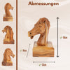 Handgeschnitzter Pferdekopf aus Olivenholz (klein) – Exklusive Holzskulptur aus Bethlehem (16 cm)