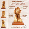 Handgeschnitzte Skulptur „Löwe und Lamm“ – Symbol für Frieden aus Olivenholz (30 cm)