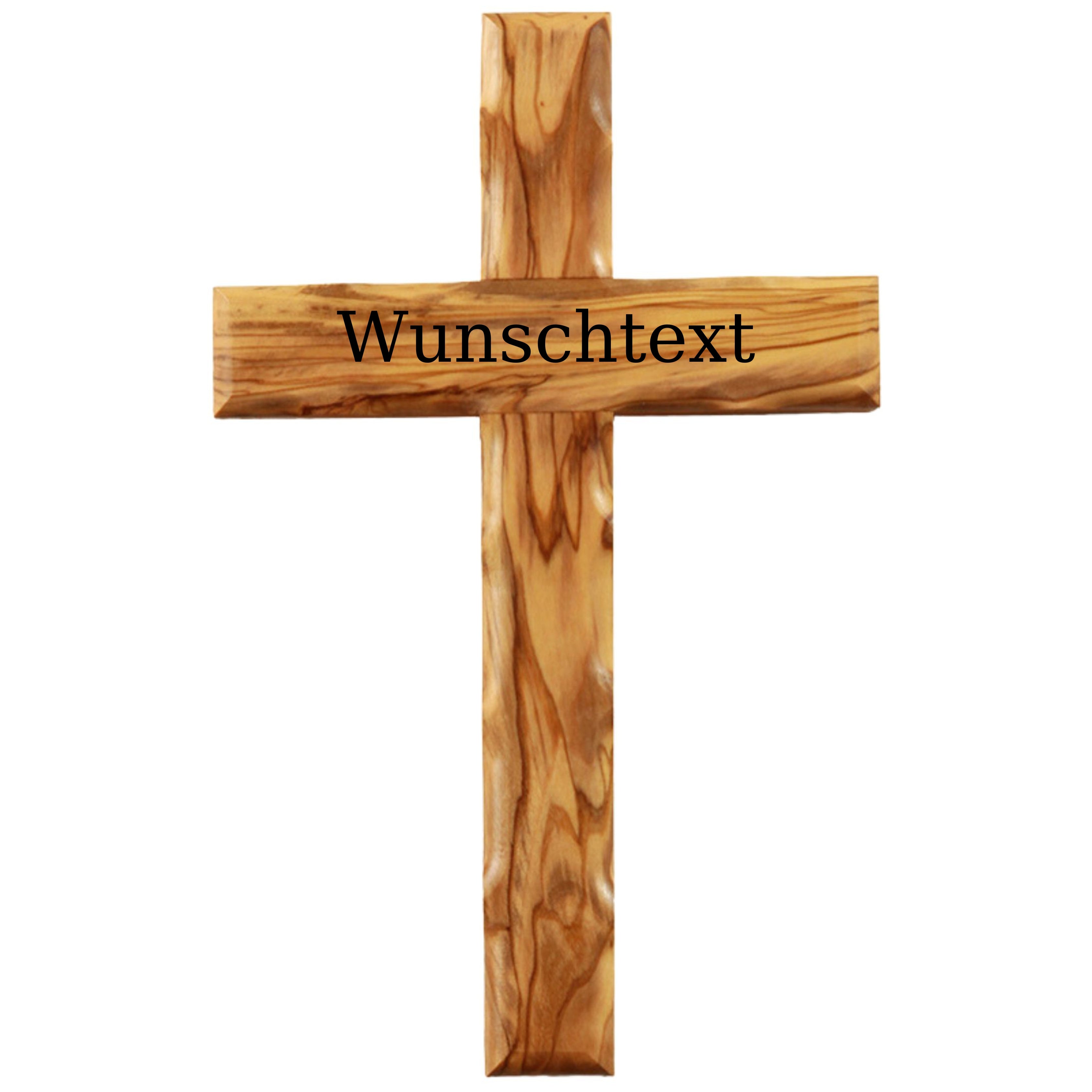 Personalisiertes Schlichtes Kreuz aus Olivenholz | Wandkreuz Geschenk Taufe, Kommunion, Firmung