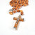 Rosenkranz mit dekorierten Perlen aus Olivenholz 50 cm handgemacht und gute Qualität aus Bethlehem