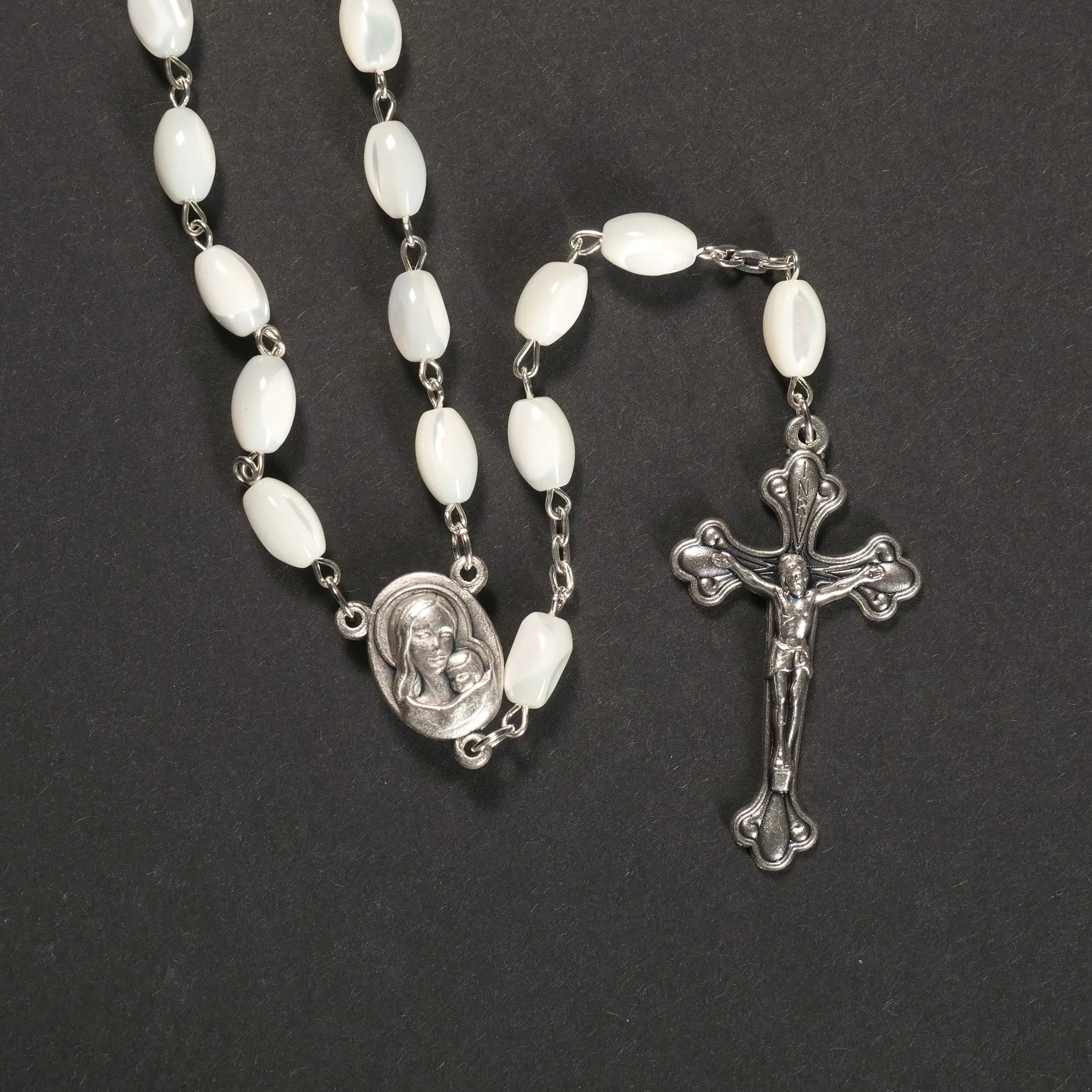 Rosenkranz aus Olivenholz Perlen 6 mm Ø Kreuz 4 cm - Kirchenbedarf