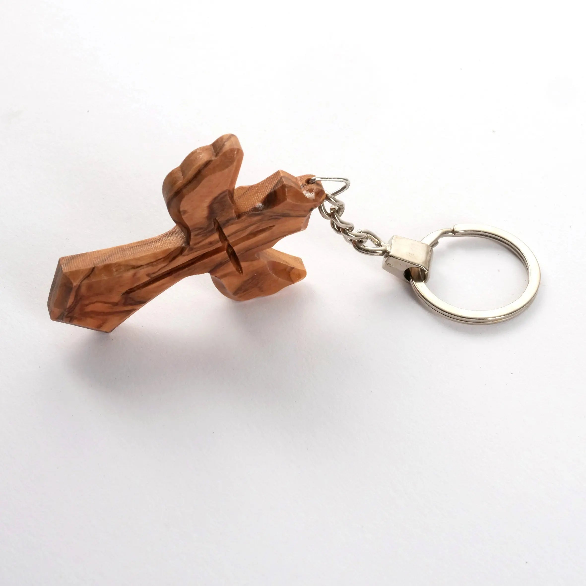 Schlüsselanhänger Kreuz Kruzifix mit Strassstein Schlüsselring