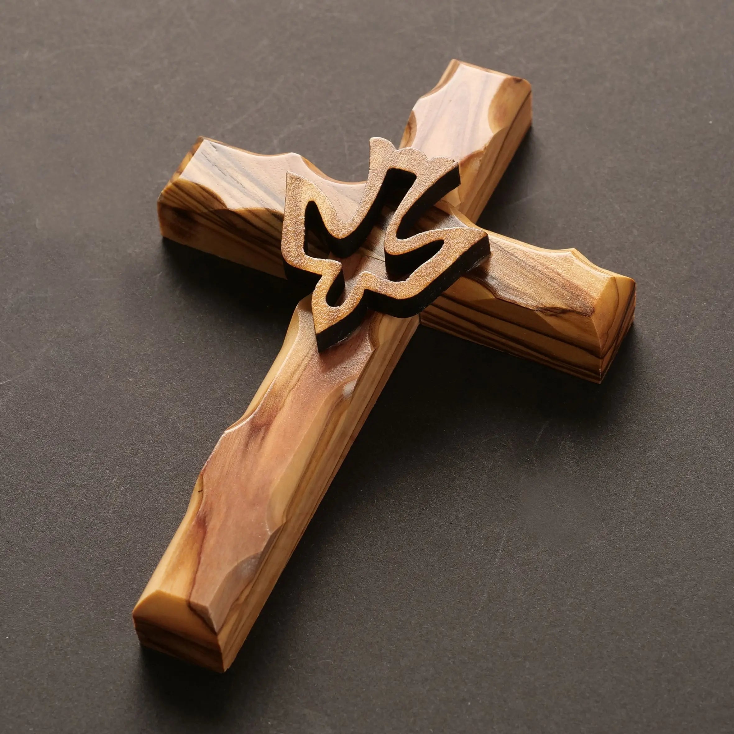  KASSIS Olivenholz Kreuz schlicht zum Aufhängen
